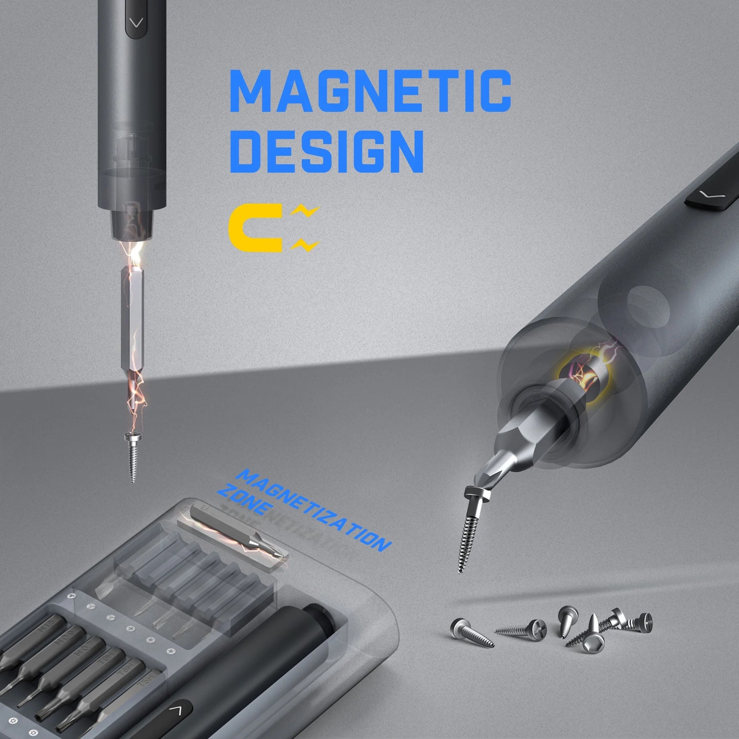 E1 Pro 3.7V (Not Led) Cordless Electric Screwdriver Kit, 3 N.M Torque with 24 Magnetic Bits, Quick-Charge Battery & Magnetic Holder - Ideal for Electronics Repair (Phones, Laptops, Watches)