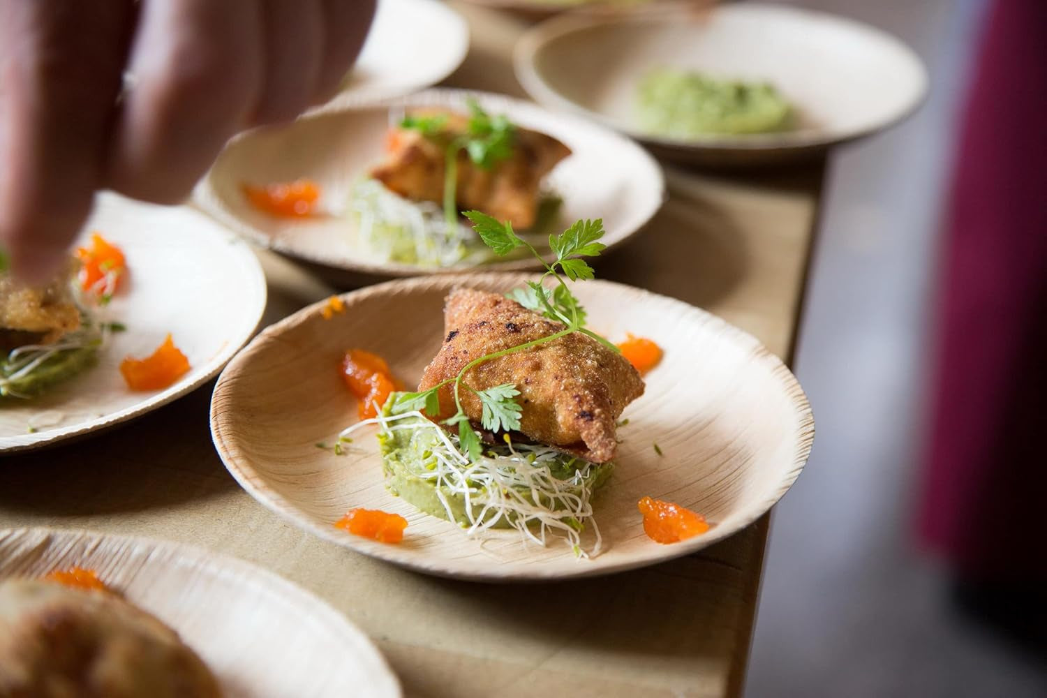 Small 6 Inch round Palm Leaf Dessert Plates - 50 Pack - Same as Disposable Bamboo Plates for Appetizers and Cocktails - Compostable and Eco-Friendly