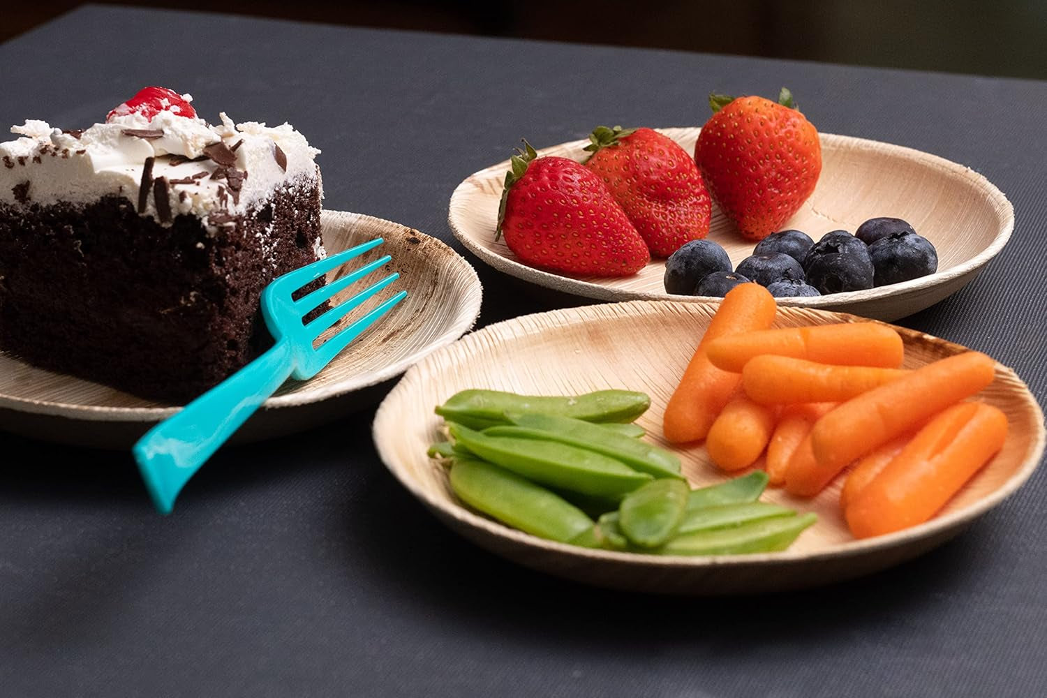 Small 6 Inch round Palm Leaf Dessert Plates - 50 Pack - Same as Disposable Bamboo Plates for Appetizers and Cocktails - Compostable and Eco-Friendly