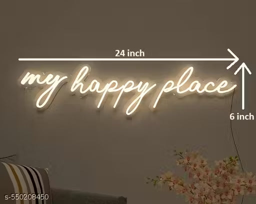 My Happy Place LED Neon Sign – Aesthetic Room Decor