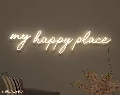 My Happy Place LED Neon Sign – Aesthetic Room Decor